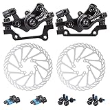 Fahrrad Scheibenbremsen Set, 160mm Fahrrad Bremsscheibe und Mountain Road Mechanische Scheibenbremse Vorne/Hinten Bremssattel für Mountainbike, Rennrad, BMX (Disc Brake Set)