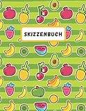 Skizzenbuch: für Kinder zum Zeichnen, Schreiben, Malen und Skizzieren A4 120 leere Seiten mit Frucht-M