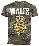 T-Shirt Wales Camouflage Army WM 2018 .- Vintage Destroy Wappen D01 (2XL)