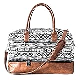 Canvas Weekender Bag, Overnight Travel Carry On Duffle Tote mit Schuhbeutel,Schw