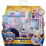 Paw Patrol Skyes Deluxe Basis Fahrzeug aus dem Kinofilm mit Hundefigur, Spielzeugauto, ab 3 J