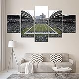 HD-Drucke 5 Stück Leinwandkunst Seattle Seahawks Fußballstadion Leinwand Wandkunstdrucke und Poster Wandbild A33 M