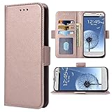 WWAAYSSXA Kompatibel mit Samsung Galaxy S3 Neo I9300 Schutzhülle mit Handschlaufe, Leder, Klappetui, Kartenhalter, Ständer, Handy-Zubehör für Galaxy S3 Neo I9300, für Damen und Herren, Rotg