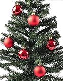 BURI Weihnachtsbaumkugeln 12er-Set rot Christbaumkugel Baumschmuck 4cm Weihnachtsdeko, Farbe: