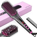 Glättbürste, Haarglätter Bürste mit Anti Verbrühen, Hair Straightener, Glättungsbürste, 30 Sekunden PTC Keramikheizung Technologie, Auto abgeschaltet,Tragbare Elektrischer Haarglättungsbü