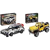 LEGO 42109 Technic Top-Gear Rallyeauto mit App-Steuerung und Smart Hub, ferngesteuerte Rennautos & 42122 Technic Jeep Wrangler 4x4 Spielzeugauto, Geländewag