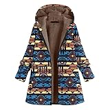 Wintermantel Damen Lang Warm Gefüttert Elegant Fleece Jacke Mantel Plüsch Plüschjacke Plüschmantel Fleecejacke Fleecemantel Kapuzenmantel Herbstmantel Herbstjacke Winterjacke Kapuzenjacke S-5XL