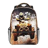 BYETWIK Schulrucksack Schultaschen Mädchen Jungen Teenager Rucksack, Fantastisches Atv Quad Bike 32 Schultasche Schulrucksäcke Backpack für Damen Herren Geeig