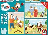 Schmidt Spiele 56415 Bobo Siebenschläfer, Auf ins Abenteuer, 3x48 Teile Kinderpuzzle, b