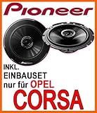 Lautsprecher - Pioneer TS-G1720F - 16,5cm 2-Wege 300 Watt Koax Einbauset für Opel Corsa B, C, D - justSOUND