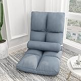 GQKUUN Bodenstuhl Tatami,Sitzkissen Sack Bodenkissen Sessel Bett mit Lehne Klappbar Hals Unterstützung Verstellbarer Rückenlehne Sofa für Wohnzimmer Meditationsstuhl Lazy Chair (Color : Blau 1)