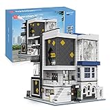 Mould King 16043 3536 Stück LED Vielfalt City Street View Creative Series, EIN Modernes Architekturmodell Mit Minimalistischer Kunstgalerie Und Beleuchtung, Kompatibel Mit Lego H