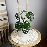 XXL Makramee Untersetzer Rund 35cm Groß in Beige - Boho Deko Style Tisch-Set, Platzdeckchen, Platzset ideal für Teller, G