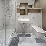 Badvorleger, rutschfeste Badematte, Badematten-Set 3 Stück absorbierende rutschfeste Badematte Toilettenvorleger Badvorleger für Bad, Schlafzimmer, KücheKit 40×60+50×50（U）+50×80 cm (Grau)