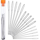 15 Stück Stumpfe Nadel Stahl Groß Auge Garn Sticknadel Nähnadel, 3 Größ