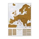Rubbeln Sie Europa Karte - Rubbeln Sie Orte, die Sie bereisen! - Kartografische Details - 59,4cm (B) x 84,1 cm (H)