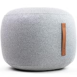 Coninx Pouf Hocker in Hellgrau | 50 cm x 40 cm Woll Pouf grau | Bequemer Sitzhocker oder Fußhocker | Sitzpouf | Hochwertiger Sitzsack Erwachsene und Kinder - Sitzkissen B