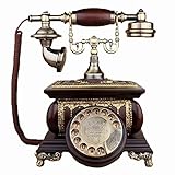 SGSG Festnetztelefon für Zuhause Schnurgebundenes Telefon für Zuhause und Einrichtung，Europäisches antikes Telefon Wählscheibentelefone Retro-Festnetz-Tischtelefon Kreative Retro-Telefone (Rotb