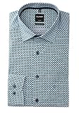 OLYMP Luxor modern fit Hemd Langarm Under Button Down Kragen Muster dunkelblau Größe 42