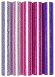 5er Set Glitter/Glitzer A4 Transferfolie/Textilfolie zum Aufbügeln auf Textilien - perfekt zum Plottern geeignet, Glitter 2:5er Set Girly L
