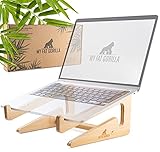 MY FAT GORILLA Laptop Ständer aus Bambus, ergonomisch stabile universal Halterung für Notebook, besserer Luftstrom durch Wärmeableitungseffekt, kompatibel für 10-15 Zoll, Schreibtisch Erhöhung