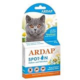 ARDAP Spot On für Katzen über 4kg - Natürlicher Wirkstoff - Zeckenmittel für Katzen, Flohmittel Katzen, Zeckenschutz Katze - 3 Tuben je 0,8ml - Bis zu 12 Wochen nachhaltiger Lang