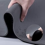 JELS Yogamatte Rutschfest mit Tragegurt, 10mm Extradick Sportmatte, TPE Schadstofffrei Gymnastikmatte für Zuhause oder Draußen, Fitnessmatte für Yoga Pilates Workout -183cmx66cmx10