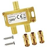 TronicXL Premium Koax Antennenverteiler HD 3D 4K Verteiler Weiche Splitter zb für DVBT DVBT2 DVBC SAT Unicable Kabelfernsehen Unitymedia Vodafone Sky NetAachen Primacom Kabelfernseh Digital HDTV