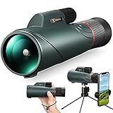 COCOCAM 10-20x50 Monokular Teleskop HD Monokular Fernglas mit Smartphone Halter und Ganzmetall-Stativ FMC BAK4 Prisma für Vogelbeobachtung, Reisen, Camping, Konzerte, Ballspiele, W
