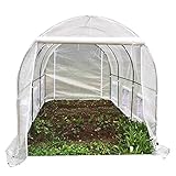 Tomaten Gewächshaus Klein Folien Tomatendach Extra Großes Begehbares Gewächshaus,Schutz Tomatengemüse Growzelt mit Seilen&Ankern,Draußen Gartenterrasse Hinterhöfe Heißes Haus (Color : White)