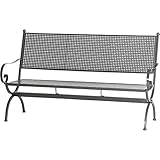 MBM 156129 Bank Romeo Elegance, 3-sitzig, 68 x 171 x 101 cm, Eisengestell Flächenfarbe marone antik