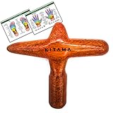 Massageholz Kreuz Massagekreuz als Massagehilfe mit 2 DIN A4 Plakaten zur Selbst-Massage relevanter Zonen & Triggerpunkte aus Echt-H