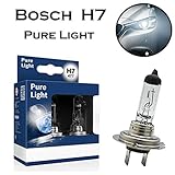 2x Bosch Pure Light H7 55W 12V 1987301406 Weiß Ersatz Halogen Birne für Scheinwerfer, Fernlicht, Abblendlicht, Nebelleuchte vorne - E-geprü