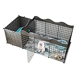 liangzishop Welpenauslauf/Hundelaufstall Pet Playpen,Faltbare Metall-Haustier-Trainingsspiele für Hunde,Katzen oder kleine Tiere Kleintiergehege Haustier-L