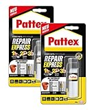 Pattex Powerknete Repair Express, Modelliermasse zum Kleben & Reparieren, Epoxidharz Kleber für viele Materialien, lackier- und schleifbare Knete (2x Repair Express Stic Universal)