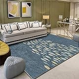ZGYZ Nordische graue und Blaue Teppiche für Wohnzimmer, Computer Stuhl Bereich Wolldecke Kinderspielmatte Garderoben Teppiche,B,140×200