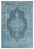 Mint Rugs Design Viskose Teppich Willow in Relief-Optik Blau, 80x125