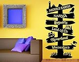 Wandtattoo Vinyl Aufkleber Märchenbuch Straßenschild Fans Der Herr Der Ringe Narnia Peter Pan Typografie Tür Wandbild 32 * 57 C