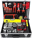 Famex 755-58 Alu Werkzeugkoffer Gefüllt 164-tlg. | Werkzeugkasten bestückt | Werkzeugkiste Werkzeugbox | Werkzeug Set Für Haushalt Und Garag