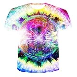 XKYDYF Herren 3D Druck T-Shirt Sommer T-Shirt Herren Damenmode Tier 3D T-Shirt Druck Kurzarm Retro Bemalt Gedruckt Casual T-Shirt H