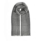 NF NITZSCHE fashion Karo-Schal grau für Herren - Winter Schal für Herren, elegant, weich und warm. Herren-Schal mit angenehmem Tragegefü