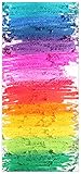 Wallario Selbstklebende Türtapete mit Schutzlaminat Regenbogenstreifen auf weißem Hintergrund - Bunter Anstrich - 100 x 220 cm Abwischbar, rück