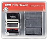 stieber Profi Stempel 5 Zeilen SUPER Maxi Set 2015: 6 Typensätze, 2 Kissen, Stempelunterlage (Bügelfarbe unten wählbar) (Bügelfarbe schwarz)