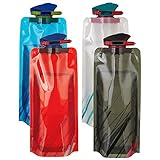 Scarlet Sport | Faltbare Trinkflasche »Compact« (700 ml); Set mit 4 Flaschen; BPA-frei; flexibel, rollbar, zusammenklappbar, wiederverwendb