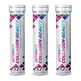 3x ALLNUTRITION Collagen Beauty | 3x20 Tabletten zum Auflösen (insg. 60 Stück) | Erdbeere-Rhabarber-Geschmack | Vitamine Mineralstoffe Kollagen Schönheit Hyaluronsäure Zink Biotin (3er Pack)