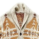 Herren Pullover Strickjacke Strickmode Druck Revers Einreihig Langarm Oberbekleidung Übergröße XL
