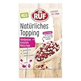 RUF Natürliches Topping Himbeeren, Kirschen, Reiscrisps, glutenfrei, ohne künstliche Zusatzstoffe, 15 g