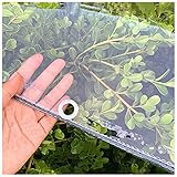 DLLY Transparente wasserdichte PVC-Plane, 365g/m² Schwerlast-polyethylen-abdeckplane, Planenabdeckung Für Outdoor/gartenmöbel/Pflanzen, Anti-Aging-Isolierung Weichglasplane,1.5x3m/4.9 * 9.8