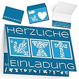 15er Set Einladungskarten Konfirmation Kommunion Taufe mit Umschlag SYMBOLE - edle Klappkarten für Jungen & Mädchen Einladung Karten von BREITENWER