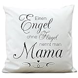 Wandtattoo-Loft Bedrucktes Kissen Engel ohne Flügel nennt Man Mama - Aus 100% Polyester 40 x 40